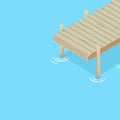Pier on the water. Water surface. Pier on the sea, lake, river, pond.